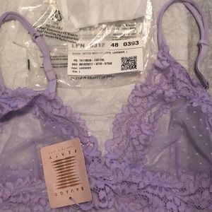 BNWT Savage Fenty Dotted Mesh Bralette Lavender Large